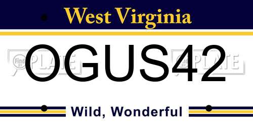 OGUS42 West Virginia License Plate
