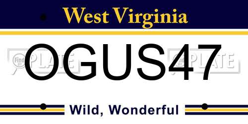 OGUS47 West Virginia License Plate