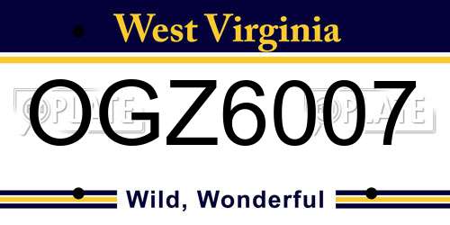 OGZ6007 West Virginia License Plate