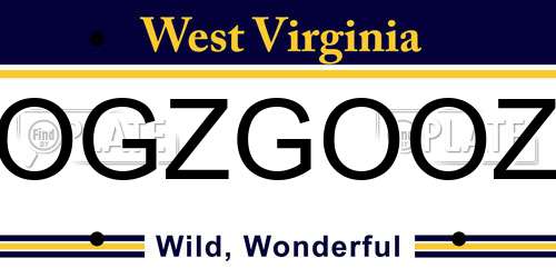 OGZGOOZ West Virginia License Plate