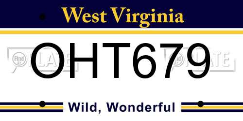 OHT679 West Virginia License Plate