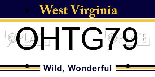 OHTG79 West Virginia License Plate