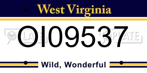 OI09537 West Virginia License Plate