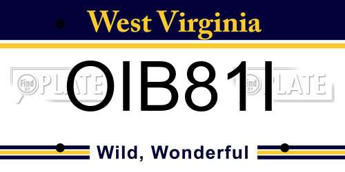OIB81I West Virginia License Plate