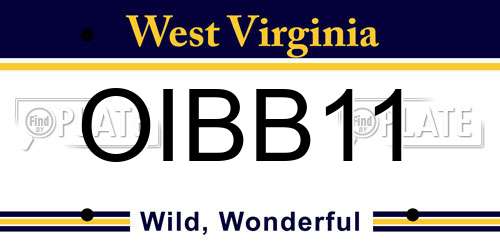 OIBB11 West Virginia License Plate