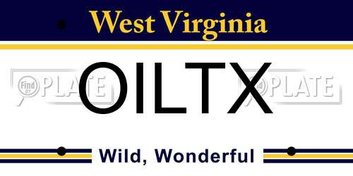 OILTX West Virginia License Plate