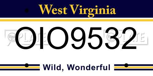 OIO9532 West Virginia License Plate