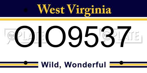 OIO9537 West Virginia License Plate