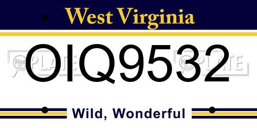 OIQ9532 West Virginia License Plate