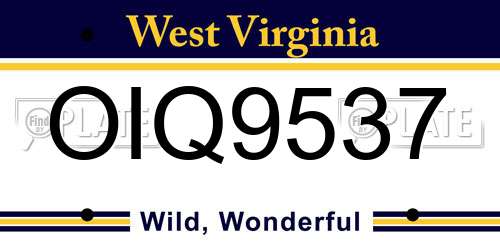 OIQ9537 West Virginia License Plate