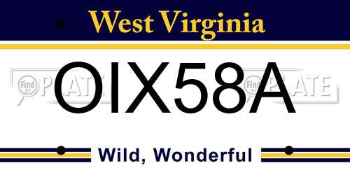 OIX58A West Virginia License Plate