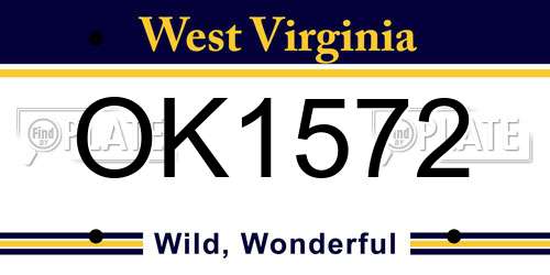 OK1572 West Virginia License Plate