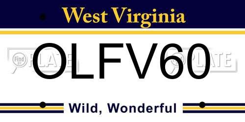 OLFV60 West Virginia License Plate