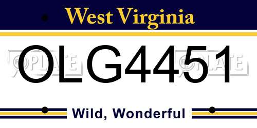 OLG4451 West Virginia License Plate