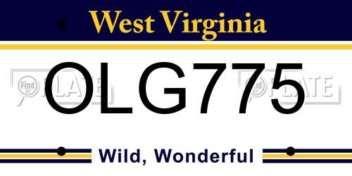 OLG775 West Virginia License Plate