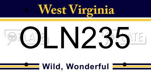 OLN235 West Virginia License Plate