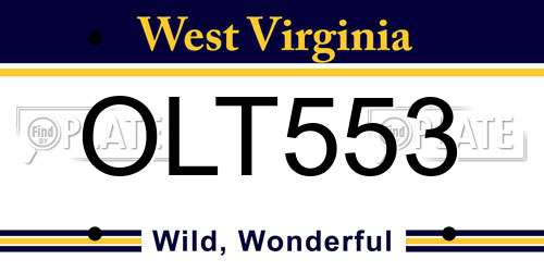 OLT553 West Virginia License Plate