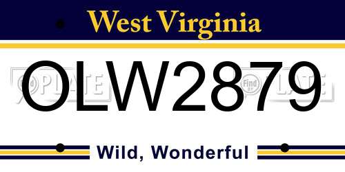 OLW2879 West Virginia License Plate