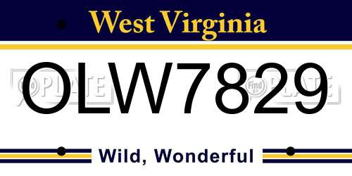 OLW7829 West Virginia License Plate
