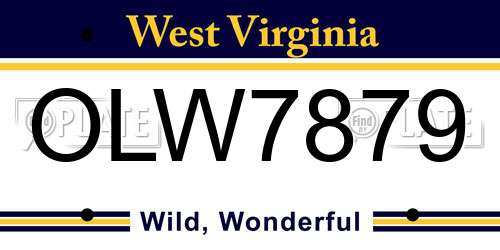 OLW7879 West Virginia License Plate