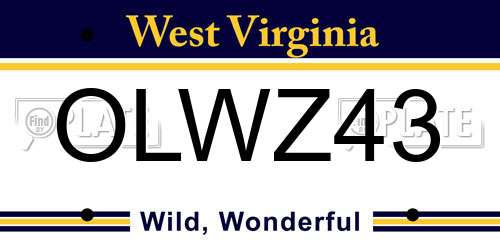 OLWZ43 West Virginia License Plate