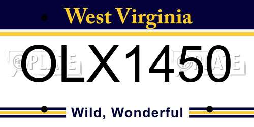 OLX1450 West Virginia License Plate