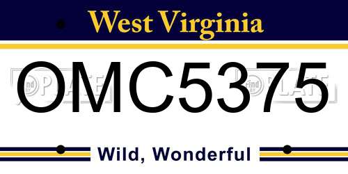 OMC5375 West Virginia License Plate