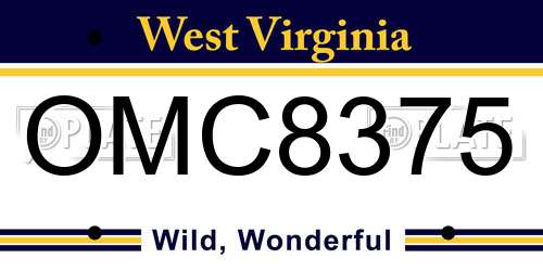 OMC8375 West Virginia License Plate