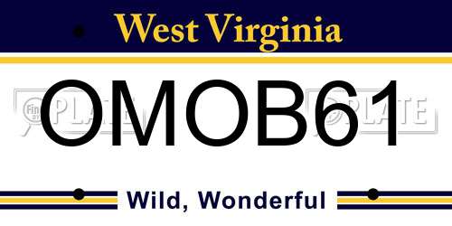 OMOB61 West Virginia License Plate