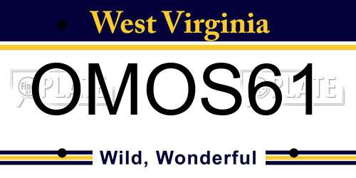 OMOS61 West Virginia License Plate