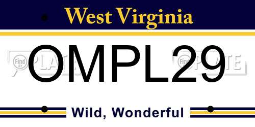 OMPL29 West Virginia License Plate