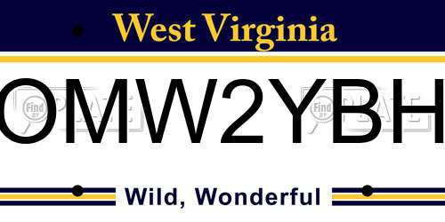 OMW2YBH West Virginia License Plate