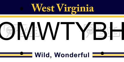 OMWTYBH West Virginia License Plate