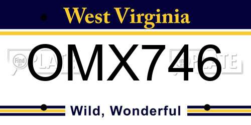 OMX746 West Virginia License Plate