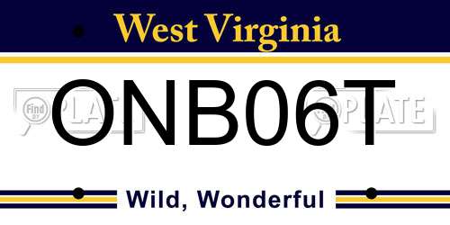 ONB06T West Virginia License Plate