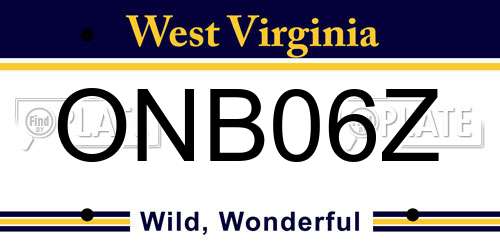 ONB06Z West Virginia License Plate