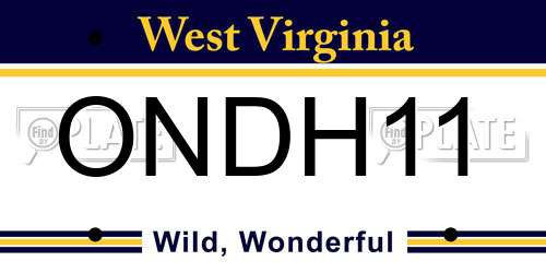 ONDH11 West Virginia License Plate