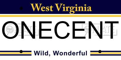 ONECENT West Virginia License Plate