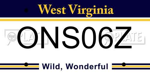 ONS06Z West Virginia License Plate
