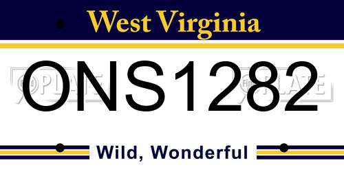 ONS1282 West Virginia License Plate