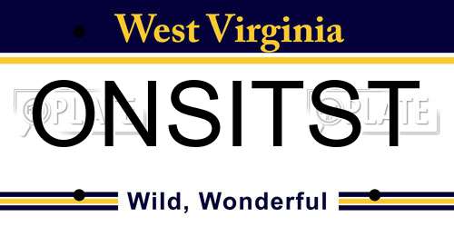 ONSITST West Virginia License Plate