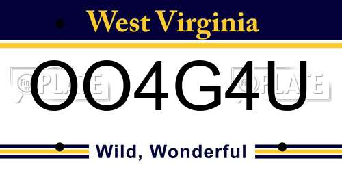 OO4G4U West Virginia License Plate