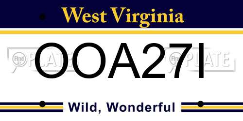 OOA27I West Virginia License Plate