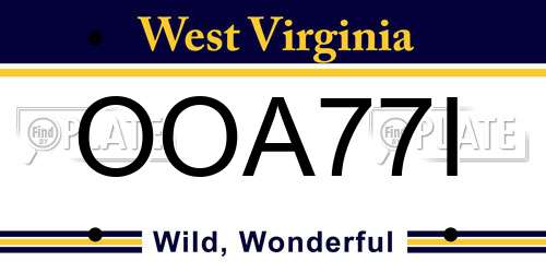 OOA77I West Virginia License Plate