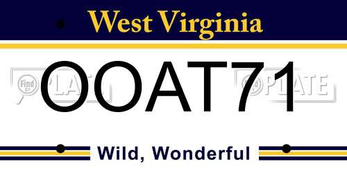 OOAT71 West Virginia License Plate