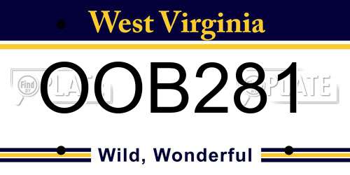 OOB281 West Virginia License Plate