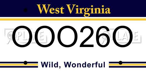 OOO26O West Virginia License Plate