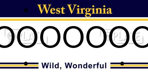 OOOOOOO West Virginia License Plate