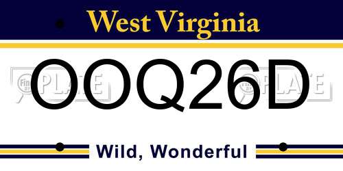 OOQ26D West Virginia License Plate