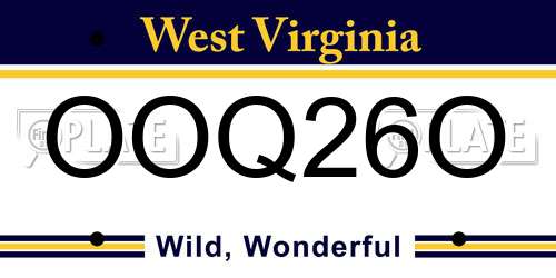 OOQ26O West Virginia License Plate